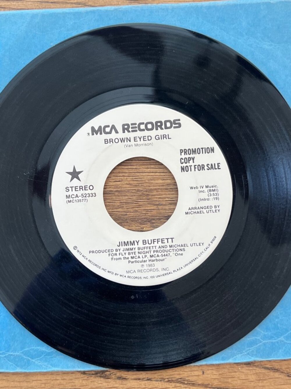 Jimmy Buffett Brown Eyed Girl MCA Promo 45 RPM Stereo MCA-52333 1983